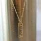 Vertical Bar Handwriting Necklace available in Gold