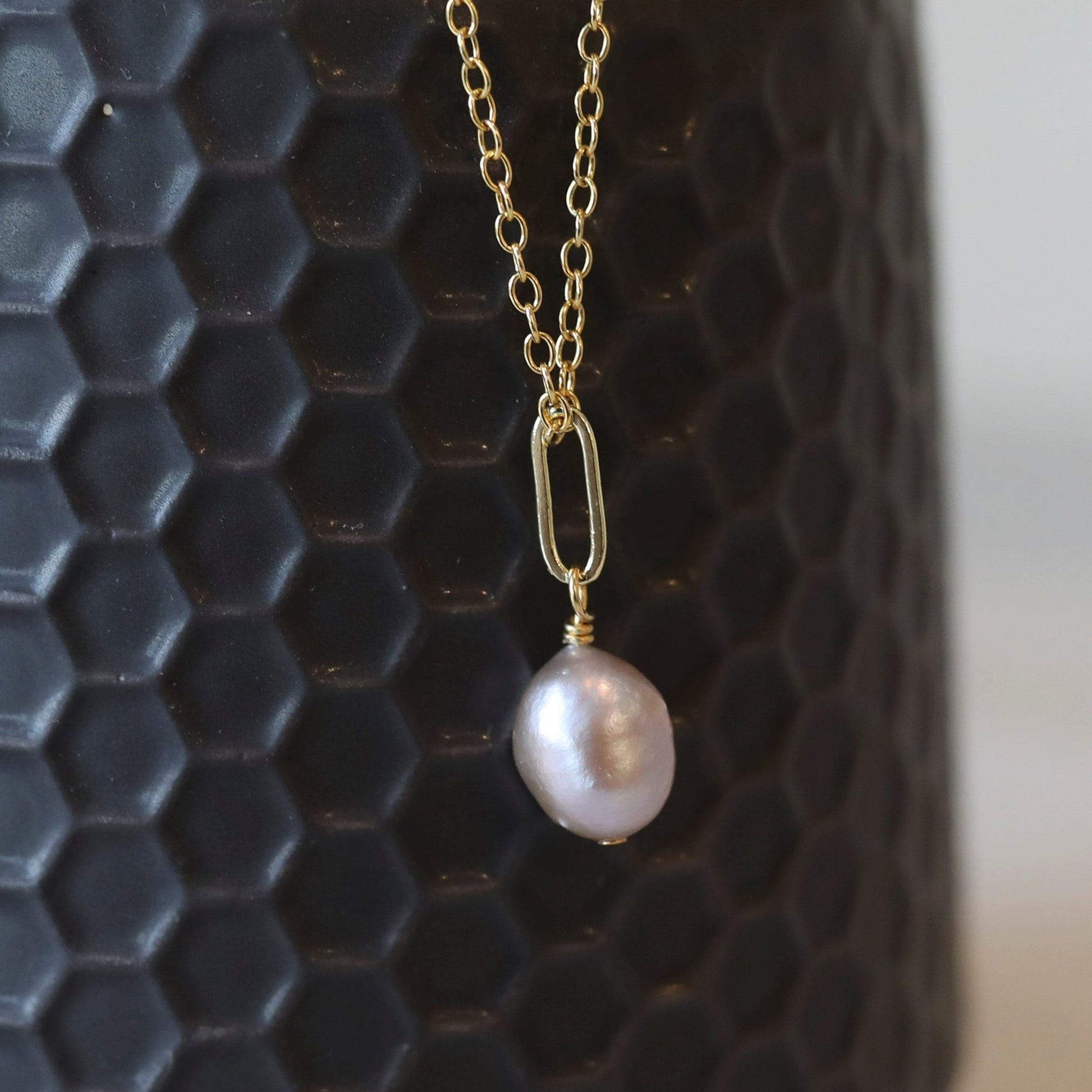 Good Luck Necklace with Blush Fresh Water Pearl