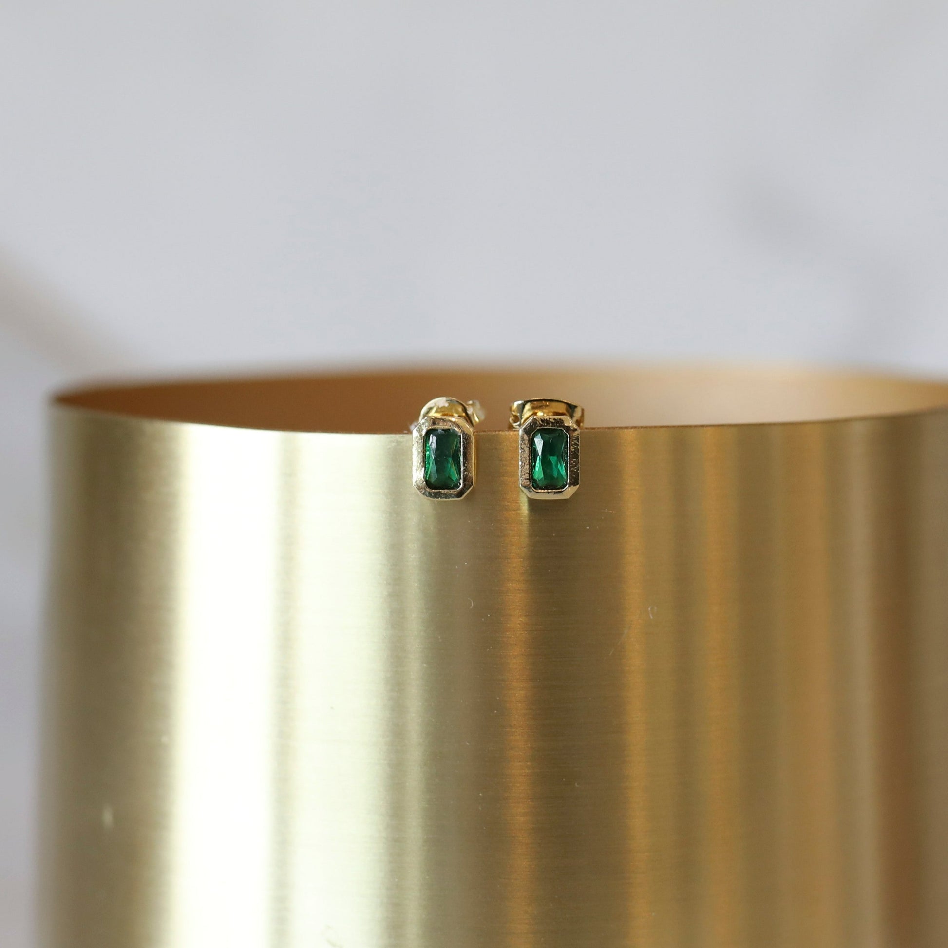 Cubic Zirconia Itsy Rectangle Studs