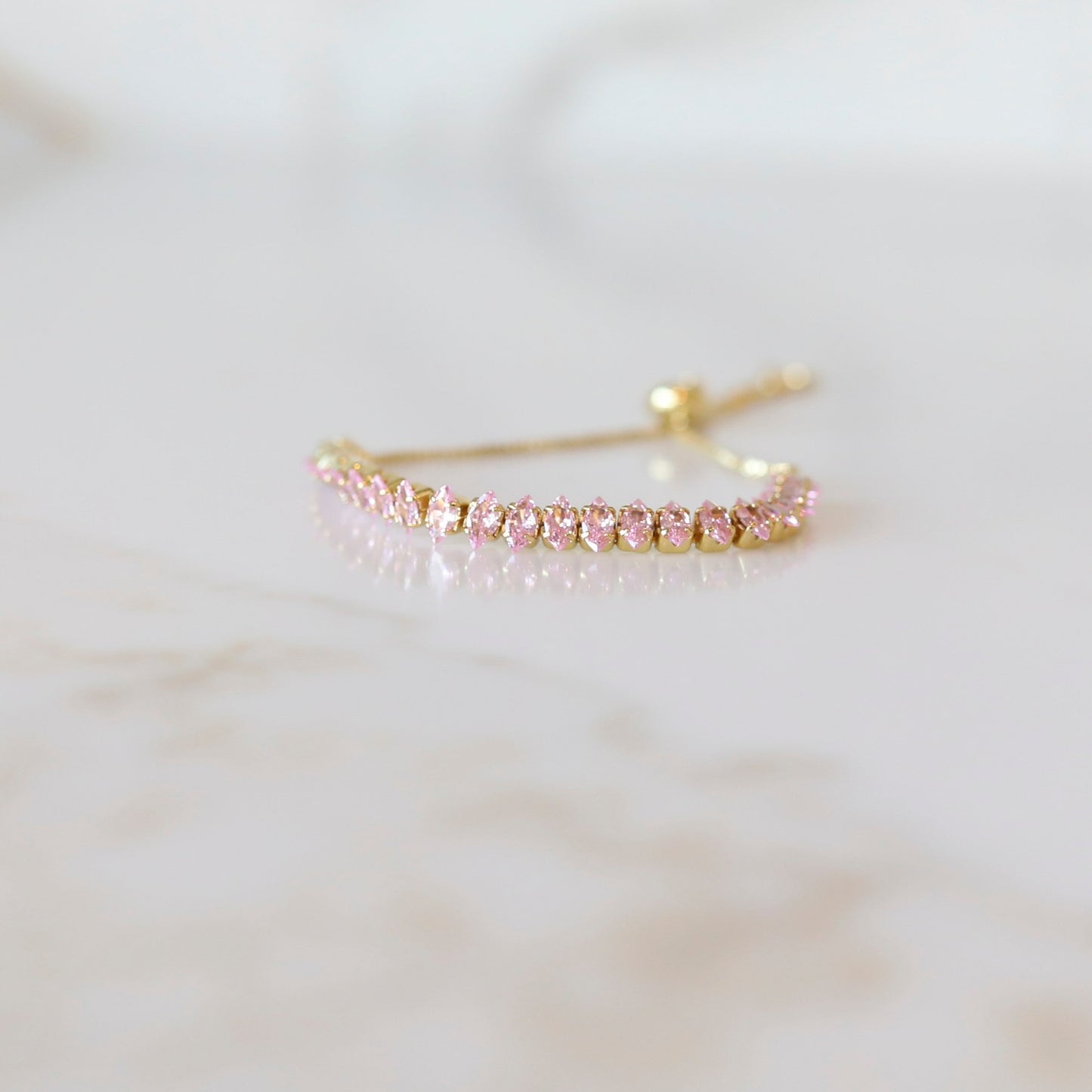 CZ Crystal Slide Bracelet available in Pink