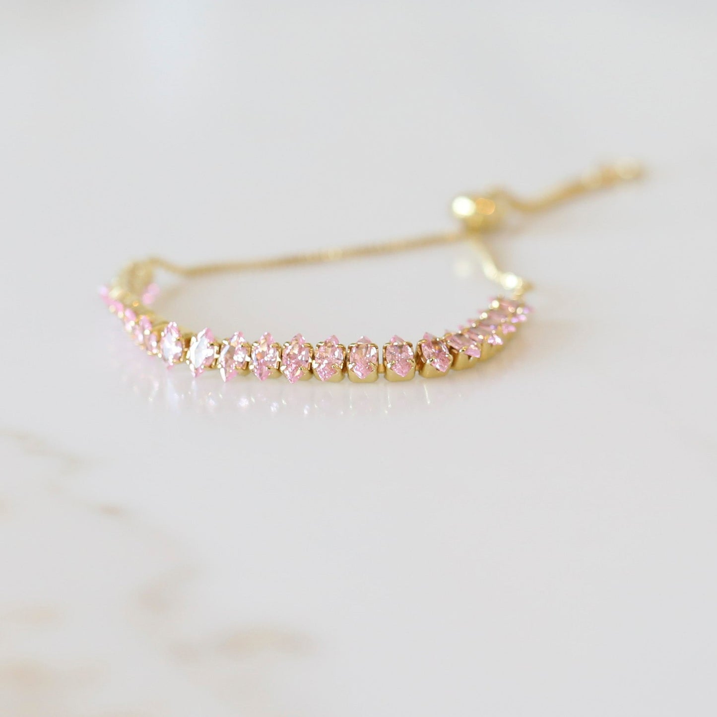 CZ Crystal Slide Bracelet available in Pink