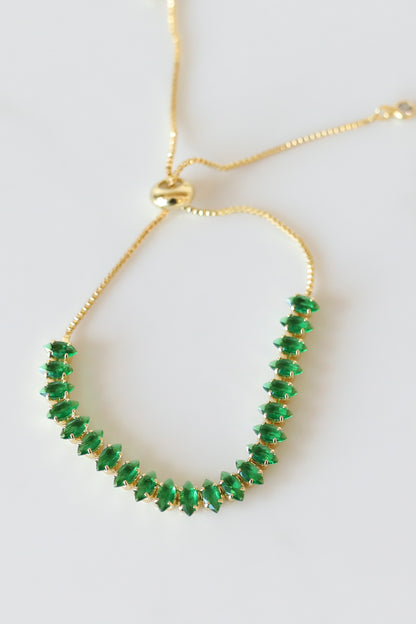CZ Crystal Slide Bracelet available in Green