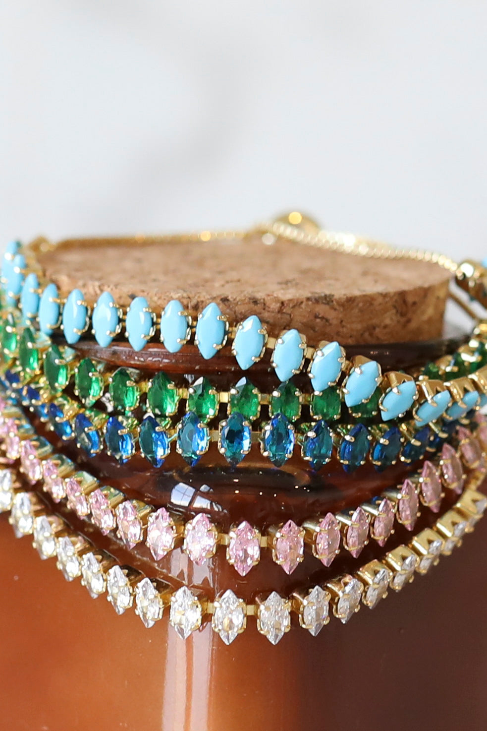 CZ Crystal Slide Bracelet available in a variety of colors