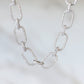 Cubic Zirconia Grande Paper Click Necklace- Silver