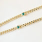 Cuban Star Chain Layering Necklace - Emerald