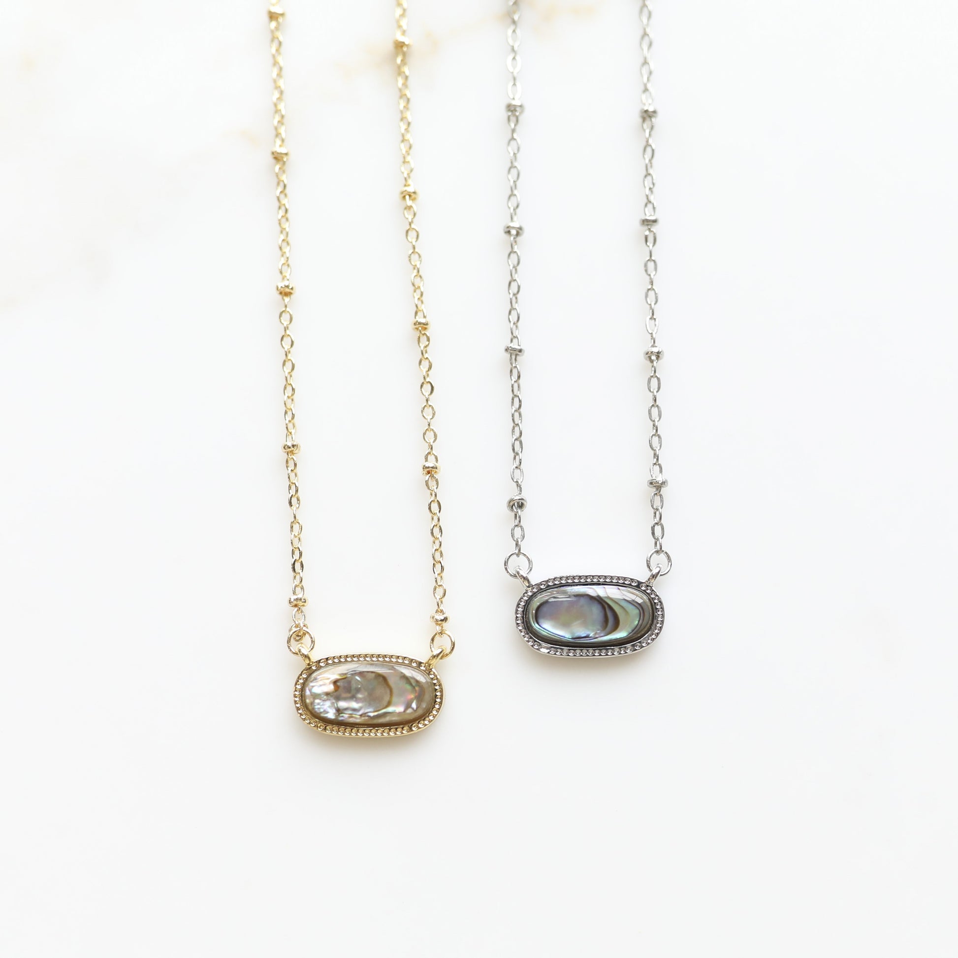 Meaningful Gemstone Necklace in Abalone available with a Gold or Silver chain