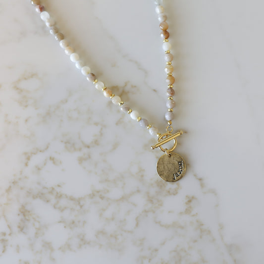Agate Charm Personalized Necklace in Gold