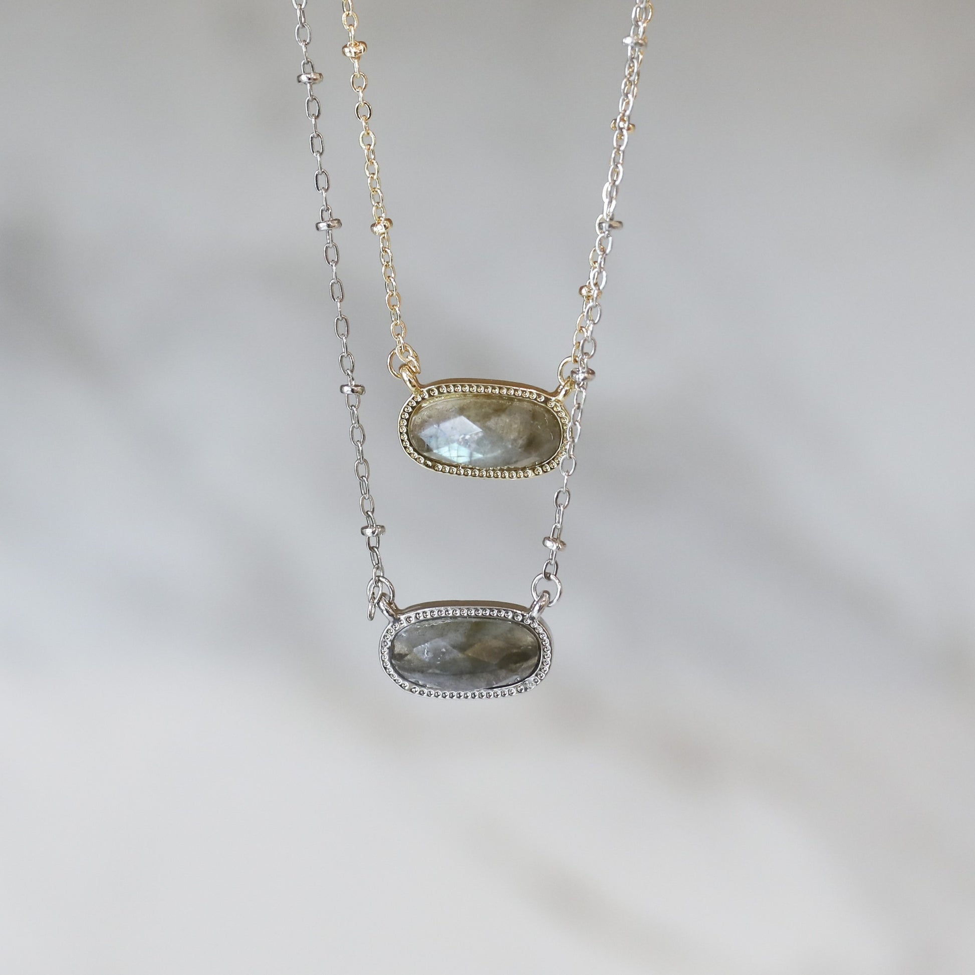 Meaningful Gemstone Necklace in Labradorite available with a Gold or Silver chain