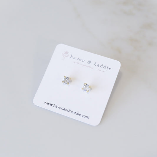 Dainty CZ Stud Earrings