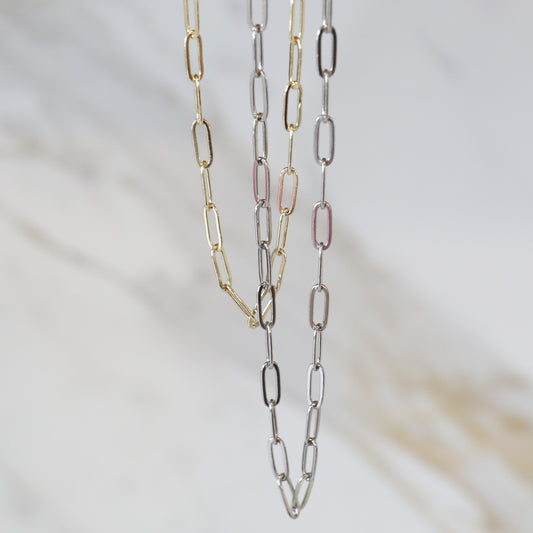 Dainty Paperclip Necklace - Layering Necklace