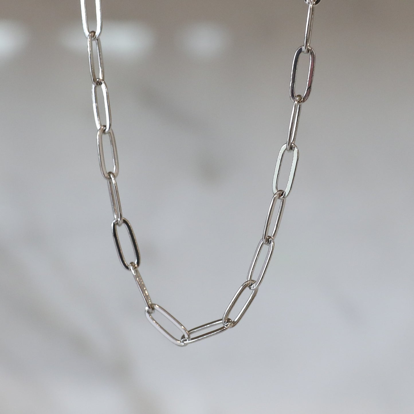 Dainty Paperclip Necklace -Silver Layering Necklace