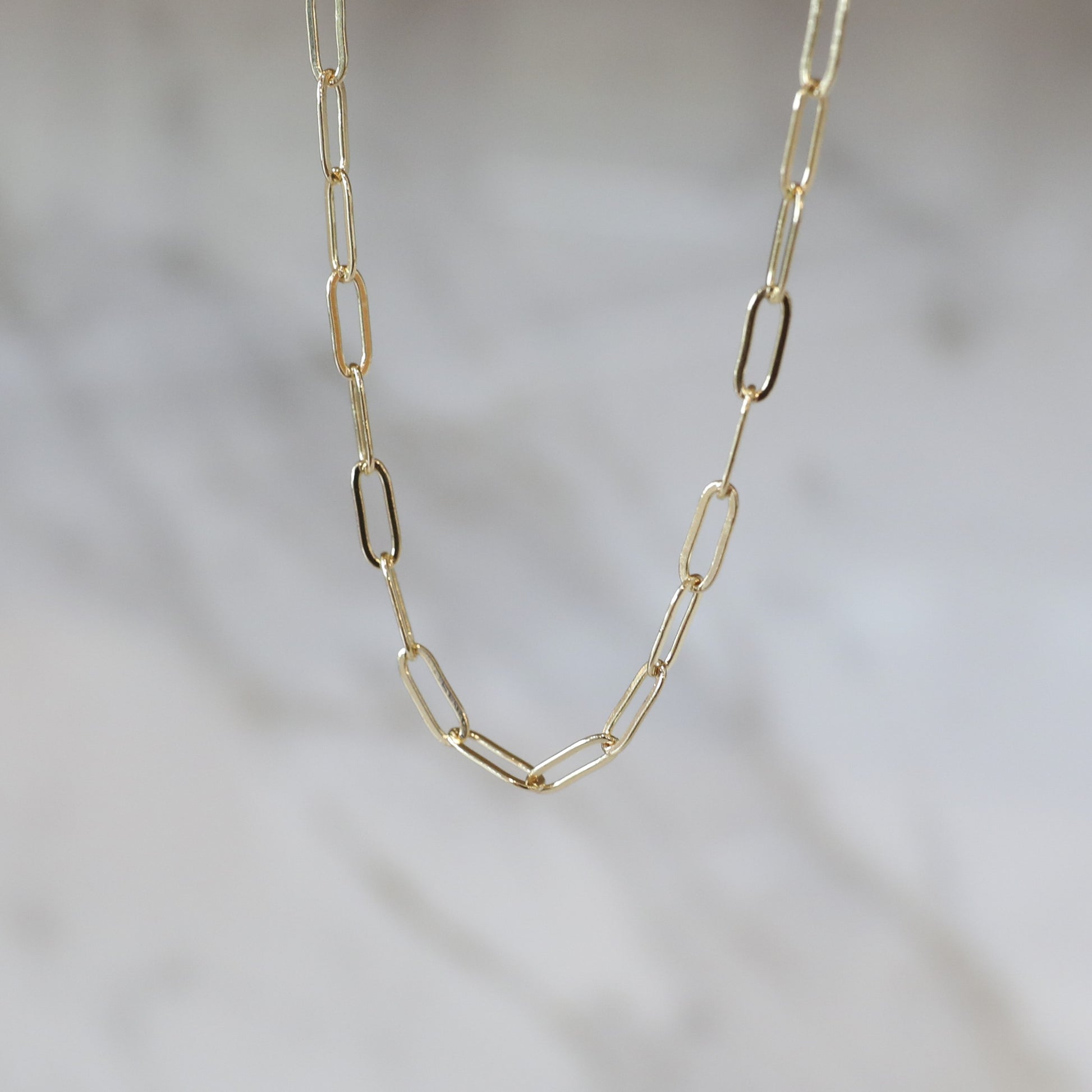 Dainty Paperclip Necklace - Gold Layering Necklace