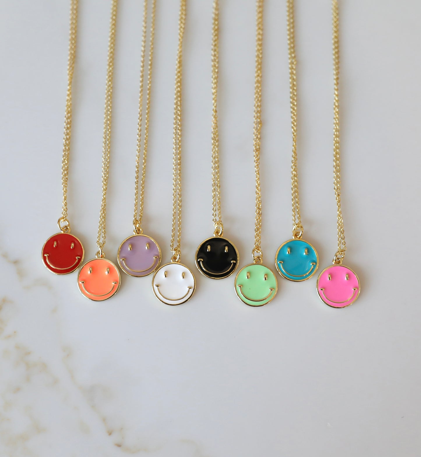 Smiley Face Enamel Necklace