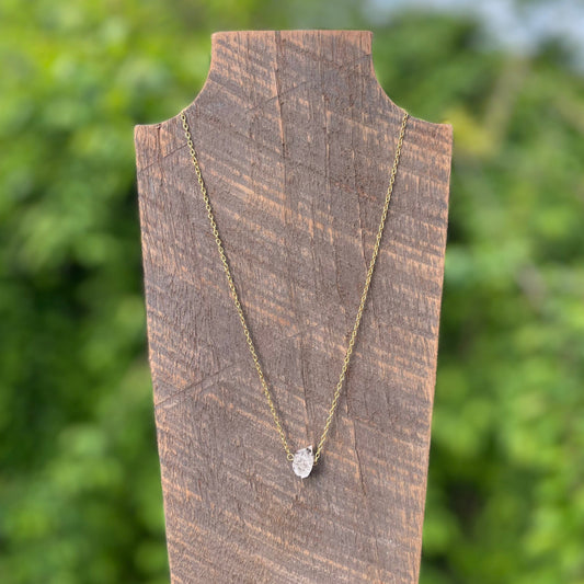 Raw Beauty Necklace made with a Herkimur Diamond