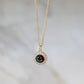 Smiley Face Necklace with Cubic Zirconia - Black