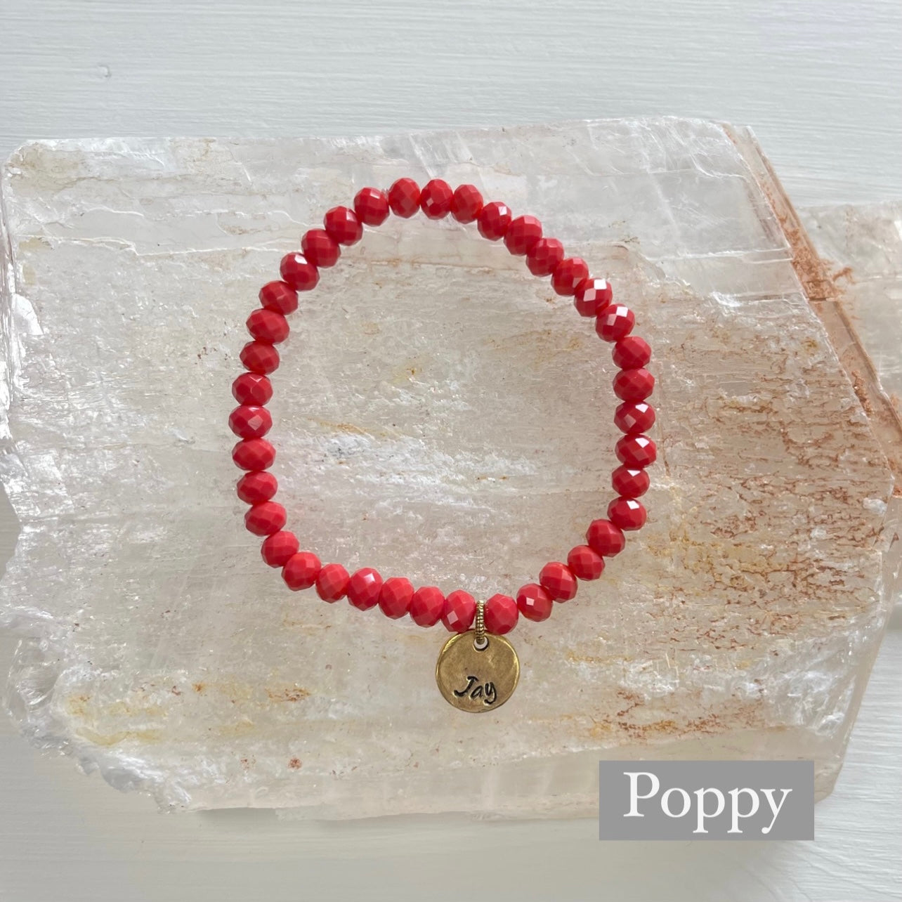 Personalized Crystal Stack Poppy