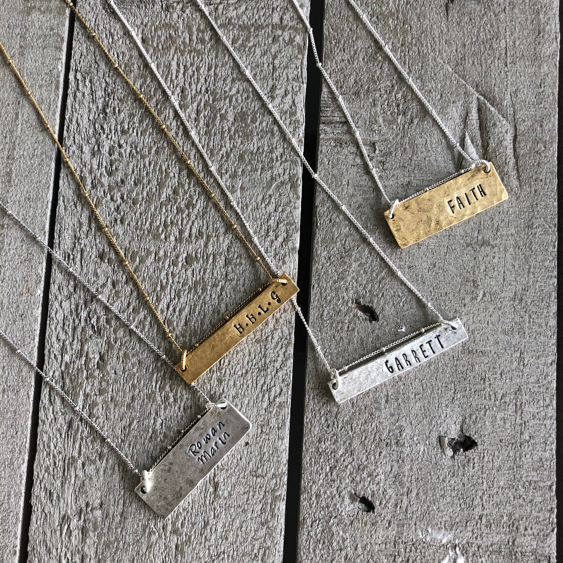 Personalized Horizontal Bar Necklace 