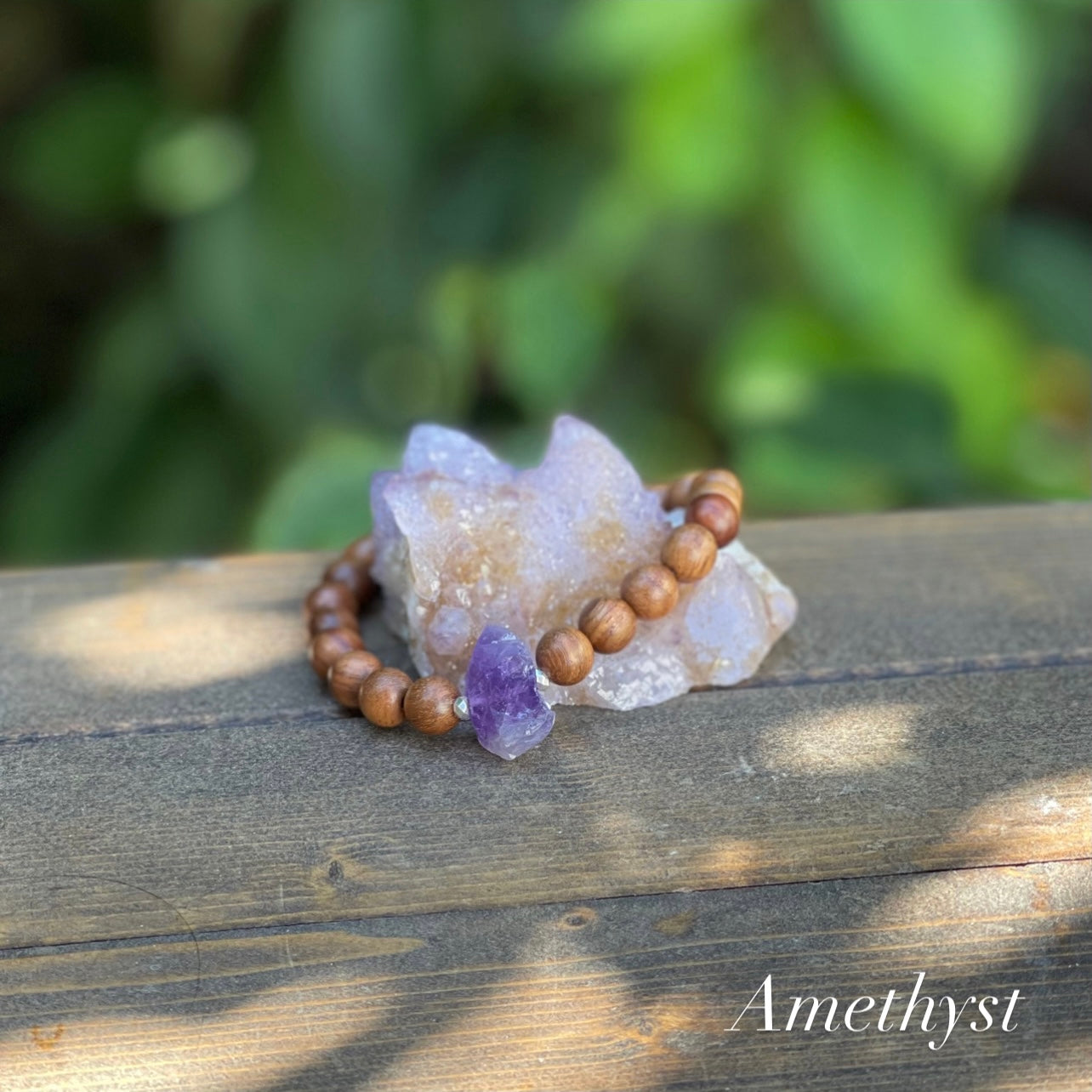 Raw Beauty Bracelet made with Raw Gemstones - Amethyst