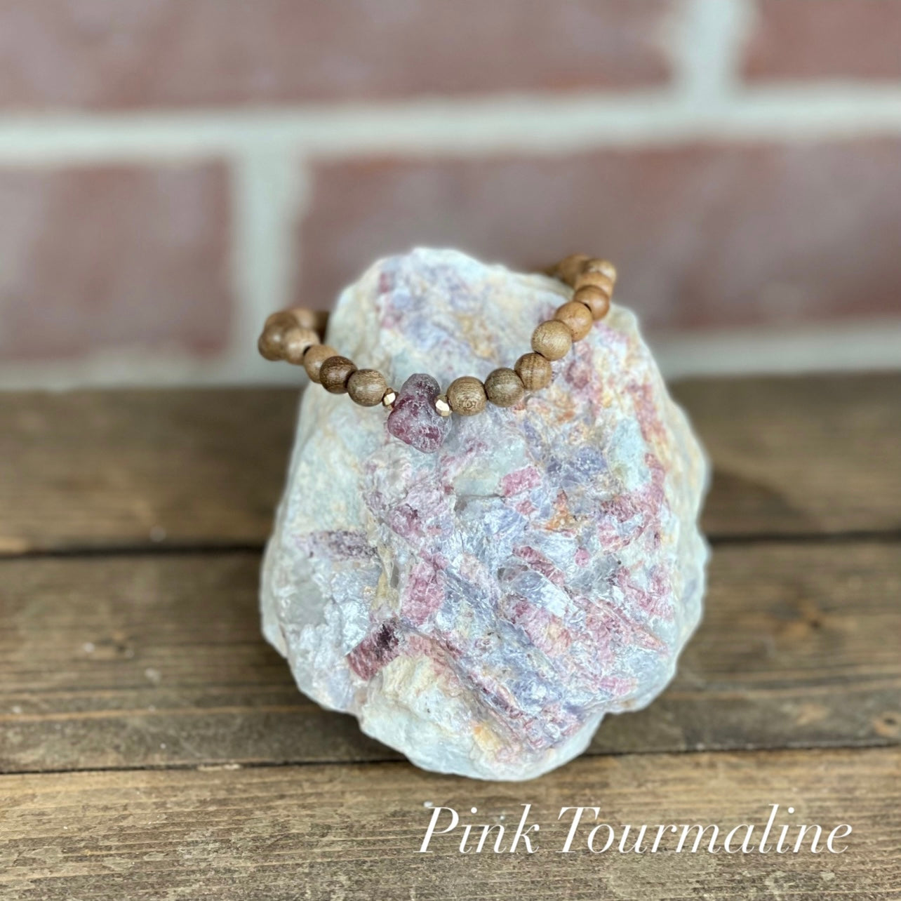 Raw Beauty Bracelets for Littles made with Raw Gemstones - Pink Tourmaline