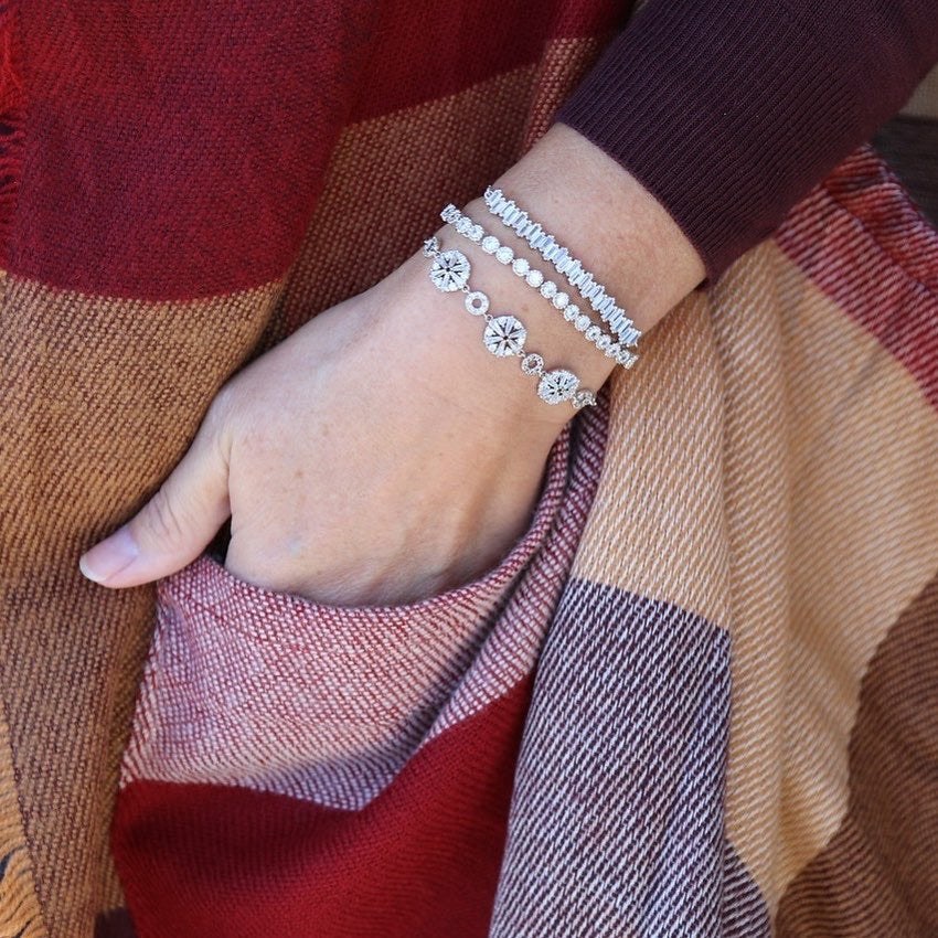 cubic zirconia stack bracelets