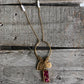 Memory Flower Diamond Hoop Charm Necklace >