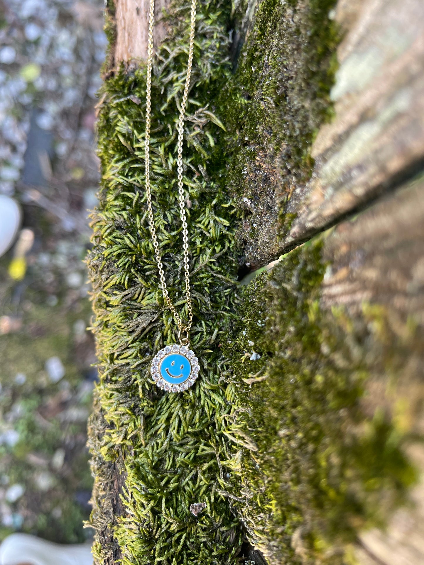 Smiley Face Necklace | Cubic Zirconia