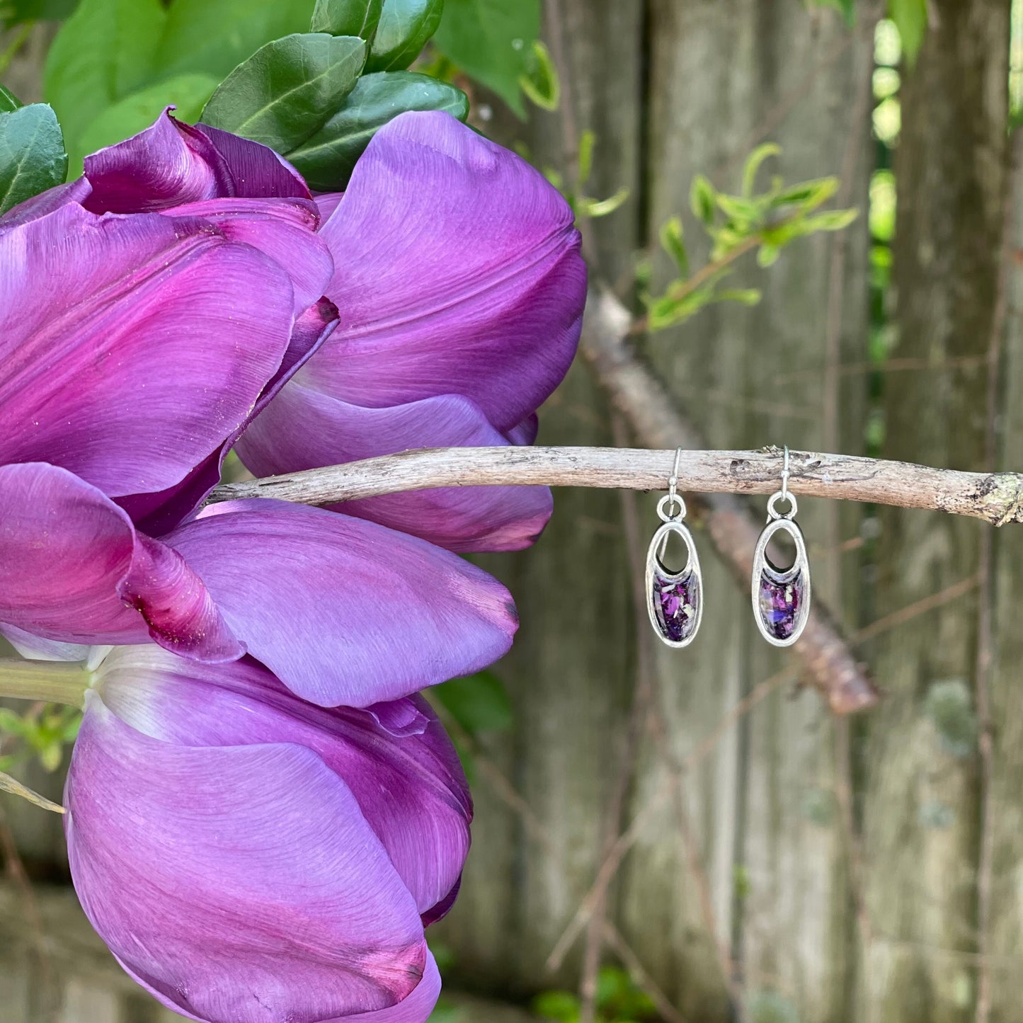 Memory Flower Split Pendant Earrings