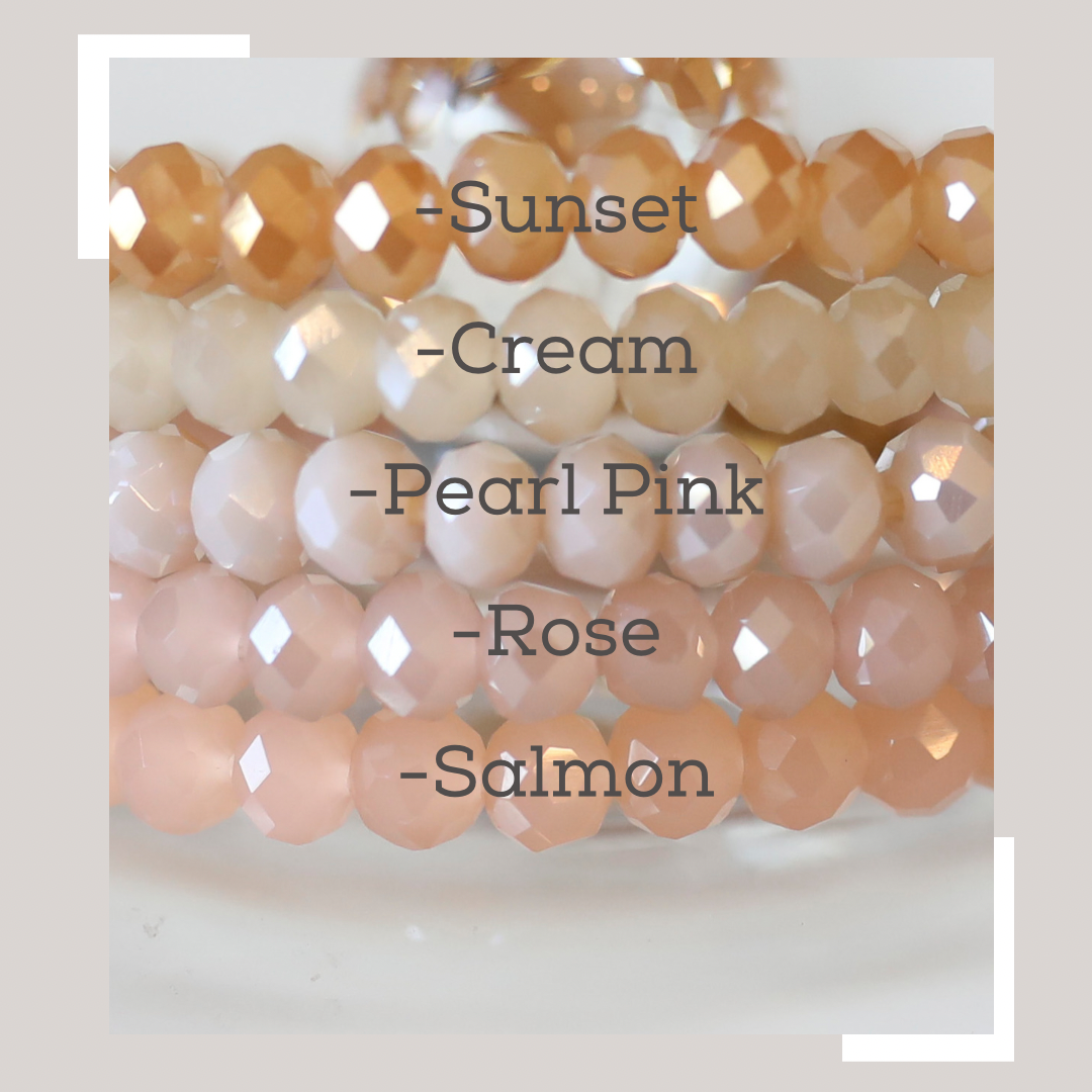 Personalized Crystal Stacks - Blush Mix available in colors Sunset, Cream, Pearl Pink, Rose, Salmon