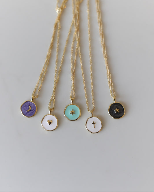 Mini Wax Seal Necklace - Enamel Pendant
