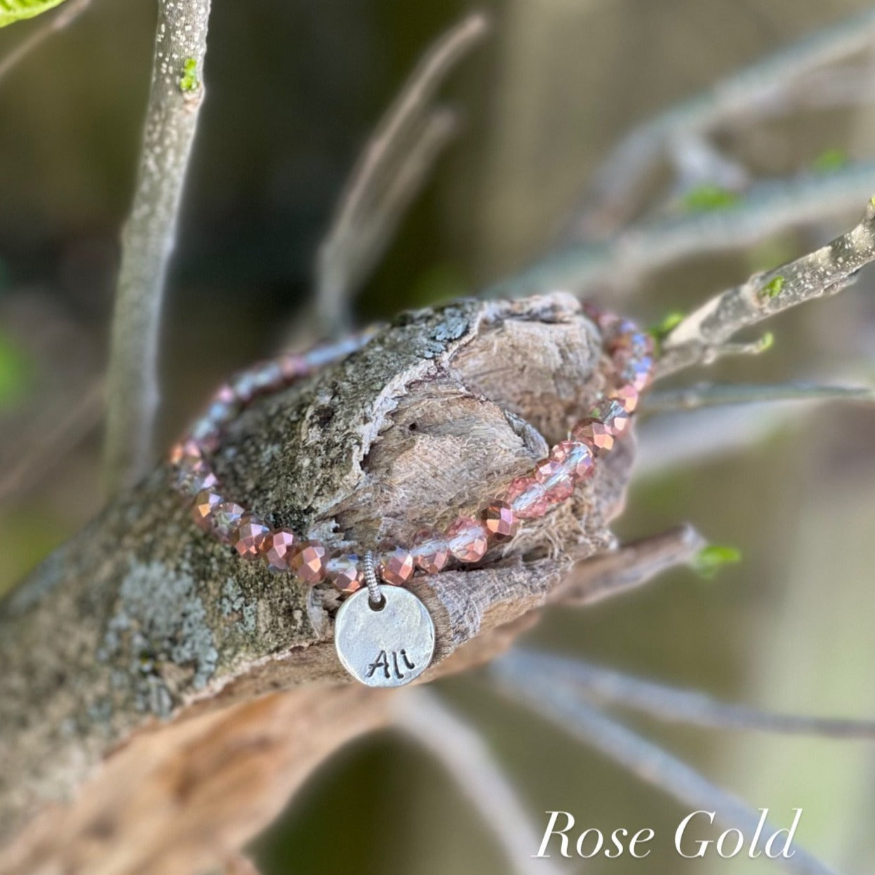 Personalized Crystal Stack Rose Gold