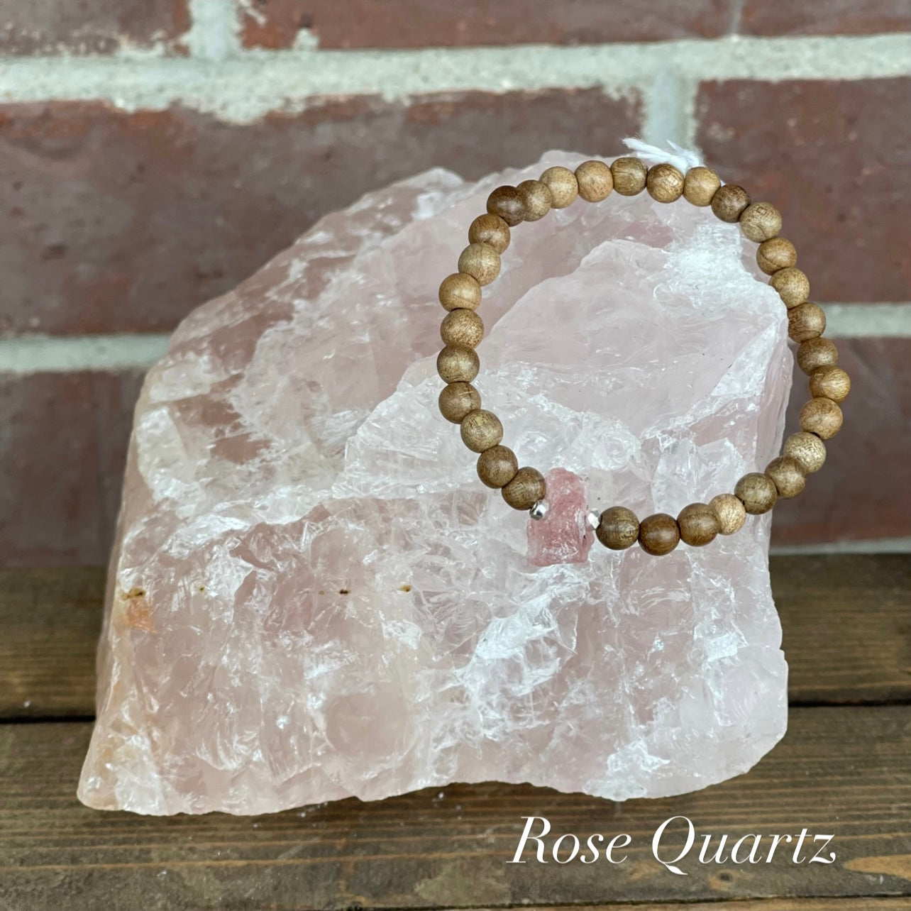 Raw Beauty Bracelets for Littles made with Raw Gemstones - Rose Quartz