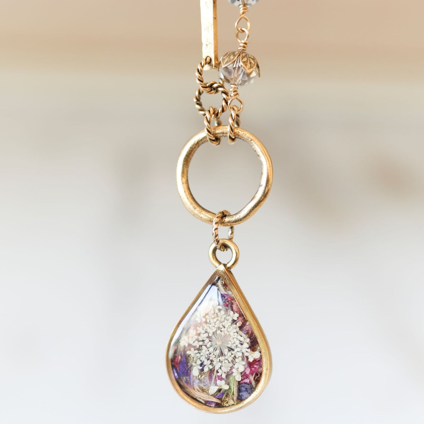 Memory Flower Jewelry | Long Asymmetrical Necklace
