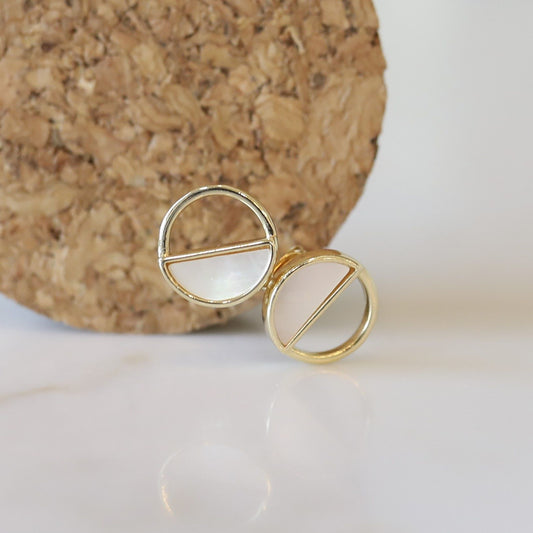 Mother of Pearl Studs - Split Circle