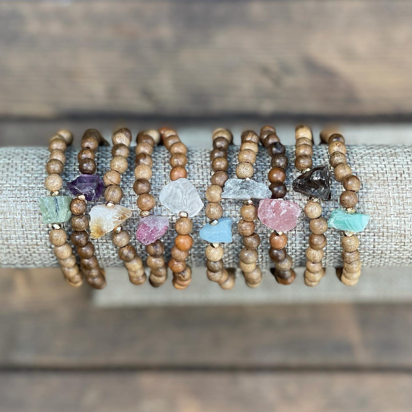 Raw Beauty Bracelets for Littles made with Raw Gemstones