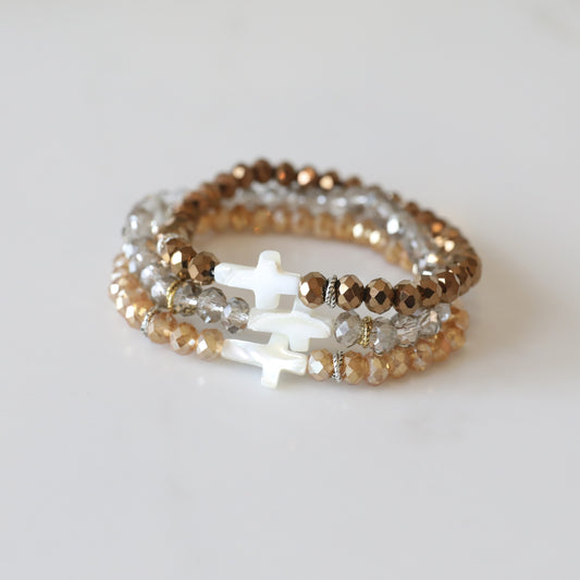 Resilience Stack with a Mother of Pearl cross