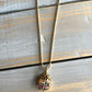 Memory Flower Small Ornate Necklace - Round Bezel with Cross